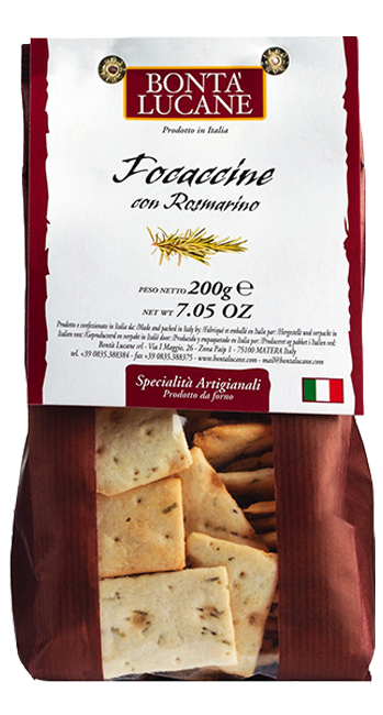 Focaccine con Rosmarino 200 g - Bontà Lucane s.r.l.