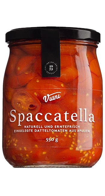 Spaccatella halbierte Datteltomaten  550 g - Antonio Viani Importe GmbH