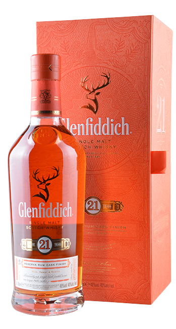 Glenfiddich - 21 Years - Reserva Rum Cask Finish - Single Malt Scotch Whisky - 0,7 Liter